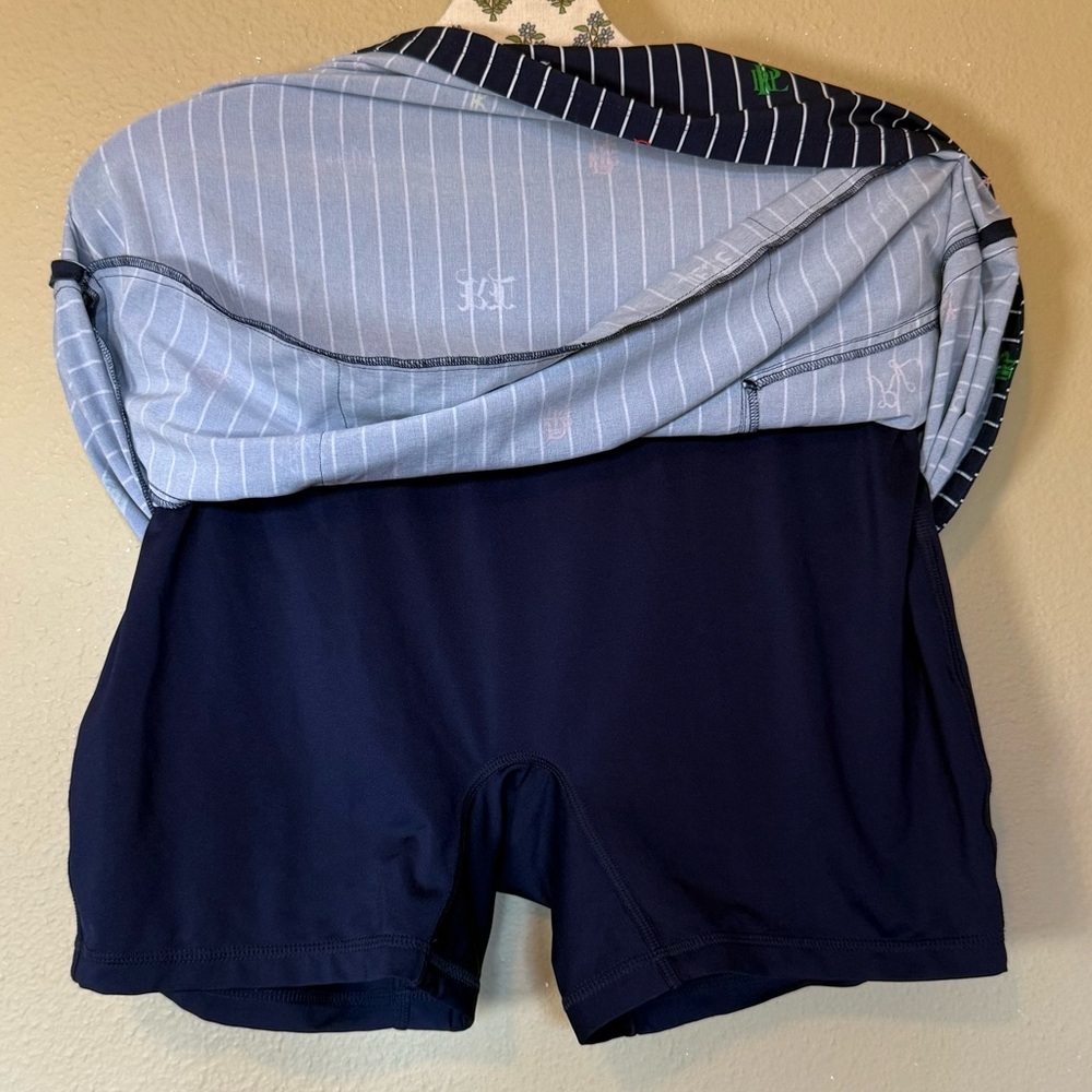 Ralph Lauren RLX Golf Skirt Navy Blue White Stripes Logo Print Large - Picture 6 of 8